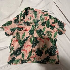 Tropical Flamingo Print Shirt